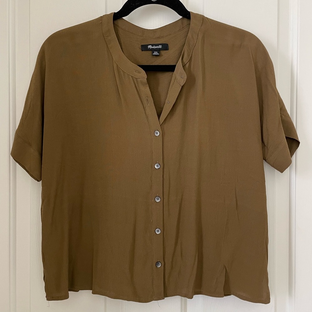 Madewell Olive Cropped Shirt